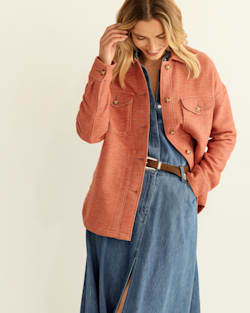 ALTERNATE VIEW OF WOMEN'S DOUBLESOFT SHIRT JACKET IN REDWOOD image number 5
