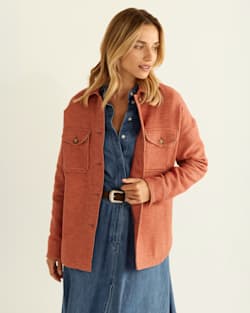 ALTERNATE VIEW OF WOMEN'S DOUBLESOFT SHIRT JACKET IN REDWOOD image number 6