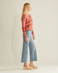 ALTERNATE VIEW OF WOMEN'S GRAPHIC COTTON PULLOVER IN FADED ROSE MULTI HARDING image number 2