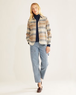 WOMEN'S STRIPED BOARD SHIRT IN TAN MULTI STRIPE image number 1