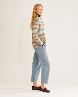 ALTERNATE VIEW OF WOMEN'S STRIPED BOARD SHIRT IN TAN MULTI STRIPE image number 2