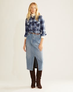 ALTERNATE VIEW OF WOMEN'S SNAP-FRONT CANYON SHIRT IN BLUE MIX OMBRE image number 6