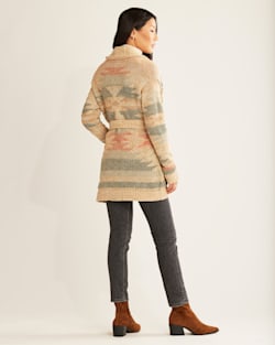 ALTERNATE VIEW OF WOMEN'S MONTEREY BELTED CARDIGAN IN IVORY/NATURAL MULTI image number 3