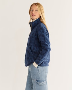 ALTERNATE VIEW OF WOMEN'S DOUBLESOFT HALF-ZIP PULLOVER IN DUSK BLUE HARDING image number 2