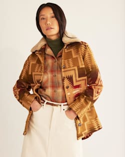 ALTERNATE VIEW OF WOMEN'S BROWNSVILLE COAT IN TAN HARDING STAR image number 6