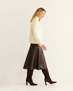 ALTERNATE VIEW OF WOMEN'S OVERSIZED MOCKNECK PULLOVER IN IVORY image number 2