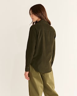 ALTERNATE VIEW OF WOMEN'S CORDUROY GAMBLER SHIRT IN ROSIN GREEN image number 3
