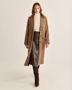 WOMEN'S BROOKLYN WOOL COAT IN TAN MIX MULTI CHECK image number 1
