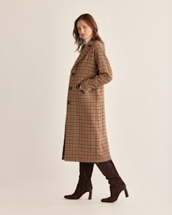 ALTERNATE VIEW OF WOMEN'S BROOKLYN WOOL COAT IN TAN MIX MULTI CHECK image number 2