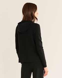 ALTERNATE VIEW OF WOMEN'S MERINO PULLOVER HOODIE IN BLACK image number 3