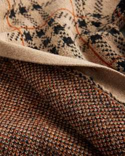 ALTERNATE VIEW OF WOMEN'S LUXE PLAID CROPPED CARDIGAN IN TAUPE MULTI PLAID image number 7