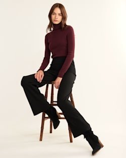 ALTERNATE VIEW OF WOMEN'S MERINO KNIT PANTS IN BLACK image number 2
