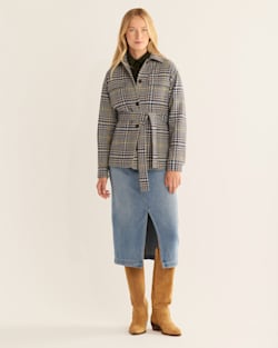 WOMEN'S WEST END WOOL SHIRT JACKET IN NAVY GLEN PLAID image number 1