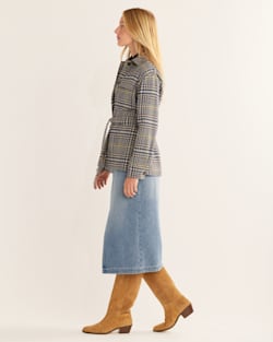 ALTERNATE VIEW OF WOMEN'S WEST END WOOL SHIRT JACKET IN NAVY GLEN PLAID image number 5