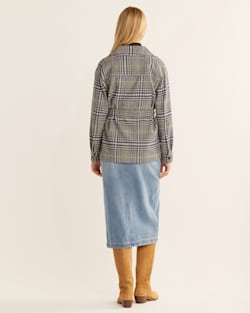 ALTERNATE VIEW OF WOMEN'S WEST END WOOL SHIRT JACKET IN NAVY GLEN PLAID image number 6