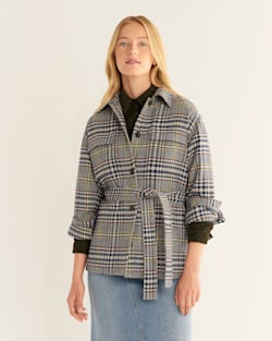 ALTERNATE VIEW OF WOMEN'S WEST END WOOL SHIRT JACKET IN NAVY GLEN PLAID image number 7