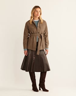 WOMEN'S WEST END WOOL SHIRT JACKET IN TAN DISTRICT CHECK image number 1