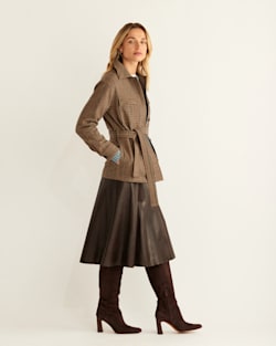 ALTERNATE VIEW OF WOMEN'S WEST END WOOL SHIRT JACKET IN TAN DISTRICT CHECK image number 2