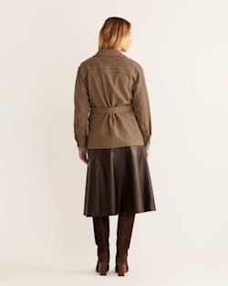 ALTERNATE VIEW OF WOMEN'S WEST END WOOL SHIRT JACKET IN TAN DISTRICT CHECK image number 3