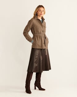 ALTERNATE VIEW OF WOMEN'S WEST END WOOL SHIRT JACKET IN TAN DISTRICT CHECK image number 4