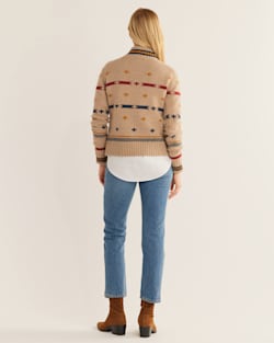 ALTERNATE VIEW OF WOMEN'S HALLIE MERINO GRAPHIC SWEATER IN BARLEY MULTI image number 3