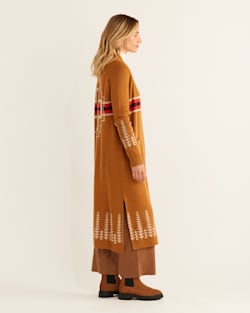 ALTERNATE VIEW OF WOMEN'S LONG DUSTER SWEATER IN MEDAL BRONZE MULTI image number 3