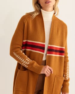 ALTERNATE VIEW OF WOMEN'S LONG DUSTER SWEATER IN MEDAL BRONZE MULTI image number 4