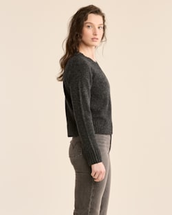 ALTERNATE VIEW OF WOMEN'S SHETLAND COLLECTION SWEATER IN BLACK HEATHER image number 2