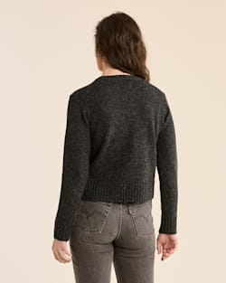 ALTERNATE VIEW OF WOMEN'S SHETLAND COLLECTION SWEATER IN BLACK HEATHER image number 3