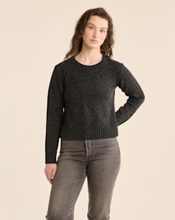 ALTERNATE VIEW OF WOMEN'S SHETLAND COLLECTION SWEATER IN BLACK HEATHER image number 4