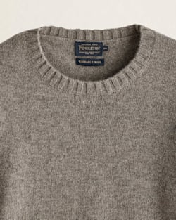 ALTERNATE VIEW OF WOMEN'S SHETLAND COLLECTION SWEATER IN STONE HEATHER image number 2