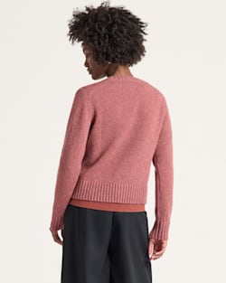 ALTERNATE VIEW OF WOMEN'S SHETLAND COLLECTION SWEATER IN DARK ROSE HEATHER image number 2