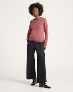 ALTERNATE VIEW OF WOMEN'S SHETLAND COLLECTION SWEATER IN DARK ROSE HEATHER image number 5