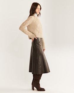 ALTERNATE VIEW OF WOMEN�S SHETLAND COLLECTION FISHERMAN SWEATER IN NATURAL image number 2