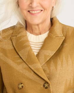 ALTERNATE VIEW OF WOMEN'S MIRROR LAKE WOOL TRENCH COAT IN TAN image number 5