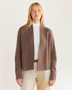 WOMEN'S MERINO/CASHMERE CARDIGAN IN BROWN image number 1