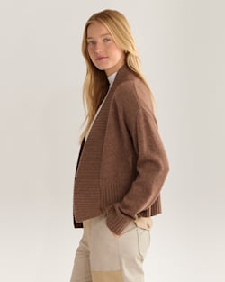 ALTERNATE VIEW OF WOMEN'S MERINO/CASHMERE CARDIGAN IN BROWN image number 2