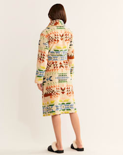 ALTERNATE VIEW OF WOMEN'S COTTON TERRY VELOUR ROBE IN OPAL SPRINGS MULTI image number 3
