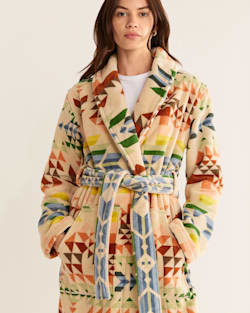 ALTERNATE VIEW OF WOMEN'S COTTON TERRY VELOUR ROBE IN OPAL SPRINGS MULTI image number 4