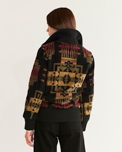 ALTERNATE VIEW OF WOMEN'S FOXGLOVE FLEECE BOMBER JACKET IN BLACK/OLIVE CHIEF JOSEPH image number 2