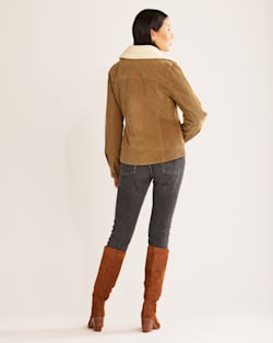 ALTERNATE VIEW OF WOMEN'S WIND RIVER CORDUROY TRUCKER JACKET IN SADDLE image number 3