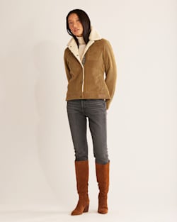 ALTERNATE VIEW OF WOMEN'S WIND RIVER CORDUROY TRUCKER JACKET IN SADDLE image number 4