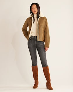 ALTERNATE VIEW OF WOMEN'S WIND RIVER CORDUROY TRUCKER JACKET IN SADDLE image number 5
