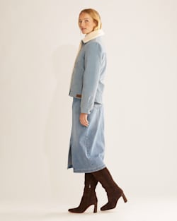 ALTERNATE VIEW OF WOMEN'S WIND RIVER CORDUROY TRUCKER JACKET IN FADED BLUE image number 2