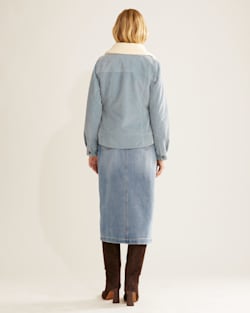 ALTERNATE VIEW OF WOMEN'S WIND RIVER CORDUROY TRUCKER JACKET IN FADED BLUE image number 3