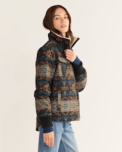 ALTERNATE VIEW OF WOMEN'S MADERA ZIP-FRONT JACKET IN BLACK/BLUE JOURNEY WEST image number 2