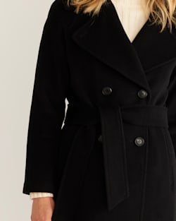 ALTERNATE VIEW OF WOMEN'S UPTOWN LONG WOOL COAT IN BLACK image number 4