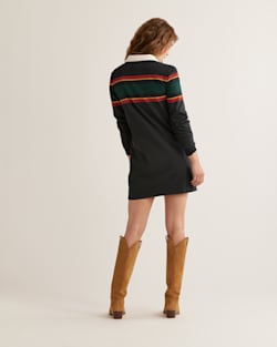 ALTERNATE VIEW OF WOMEN'S STRIPED RUGBY DRESS IN BLACK MULTI STRIPE image number 3