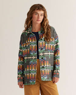 ALTERNATE VIEW OF WOMEN'S DOUBLESOFT SHIRT JACKET IN BLACK HIGHLAND PEAK image number 5