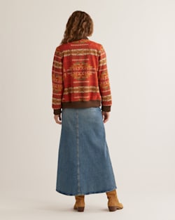 ALTERNATE VIEW OF WOMEN'S HOYT WOOL BOMBER IN RED HIGHLAND PEAK image number 3